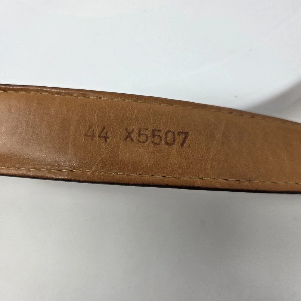 Onyx Brighton X5507 Men's Brown Croco-embossed Leather Dress Belt 44